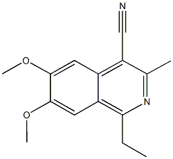 1-ethyl-6,7-dimethoxy-3-methyl-4-isoquinolinecarbonitrile Struktur