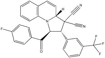 1-(4-fluorobenzoyl)-2-[3-(trifluoromethyl)phenyl]-1,2-dihydropyrrolo[1,2-a]quinoline-3,3(3aH)-dicarbonitrile Struktur