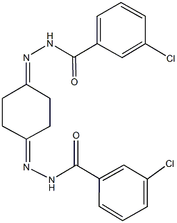 3-chloro-N'-{4-[(3-chlorobenzoyl)hydrazono]cyclohexylidene}benzohydrazide Struktur