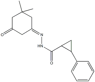 N'-(3,3-dimethyl-5-oxocyclohexylidene)-2-phenylcyclopropanecarbohydrazide Struktur