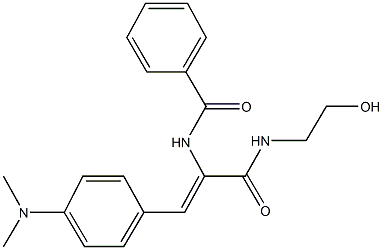 N-(2-[4-(dimethylamino)phenyl]-1-{[(2-hydroxyethyl)amino]carbonyl}vinyl)benzamide Struktur