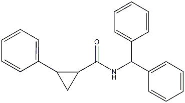 N-benzhydryl-2-phenylcyclopropanecarboxamide Struktur