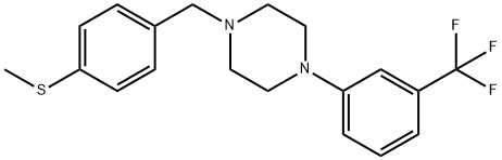 1-[4-(methylsulfanyl)benzyl]-4-[3-(trifluoromethyl)phenyl]piperazine Struktur