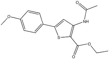 ethyl 3-(acetylamino)-5-(4-methoxyphenyl)-2-thiophenecarboxylate Struktur