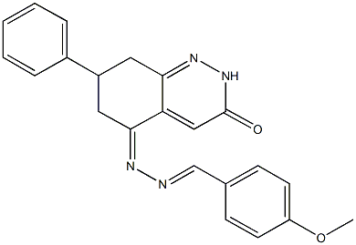 4-methoxybenzaldehyde (3-oxo-7-phenyl-2,6,7,8-tetrahydro-5(3H)-cinnolinylidene)hydrazone Struktur