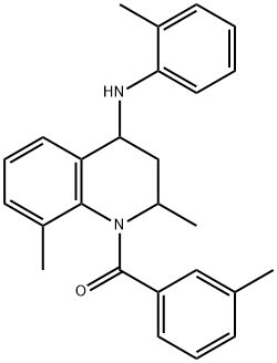 2,8-dimethyl-1-(3-methylbenzoyl)-N-(2-methylphenyl)-1,2,3,4-tetrahydro-4-quinolinamine Struktur