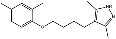 2,4-dimethylphenyl 4-(3,5-dimethyl-1H-pyrazol-4-yl)butyl ether Struktur