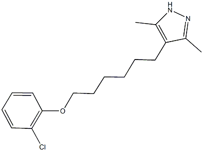 4-[6-(2-chlorophenoxy)hexyl]-3,5-dimethyl-1H-pyrazole Struktur