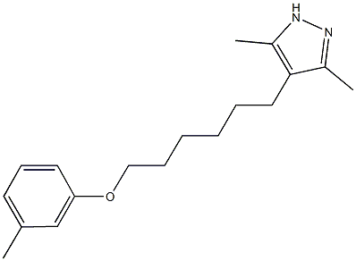 6-(3,5-dimethyl-1H-pyrazol-4-yl)hexyl 3-methylphenyl ether Struktur