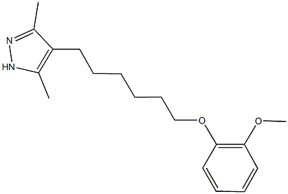 3,5-dimethyl-4-(6-{[2-(methyloxy)phenyl]oxy}hexyl)-1H-pyrazole Struktur