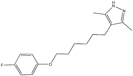 4-[6-(4-fluorophenoxy)hexyl]-3,5-dimethyl-1H-pyrazole Struktur