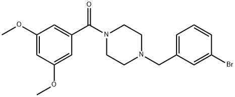 1-(3-bromobenzyl)-4-(3,5-dimethoxybenzoyl)piperazine Struktur