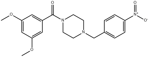 1-(3,5-dimethoxybenzoyl)-4-{4-nitrobenzyl}piperazine Struktur