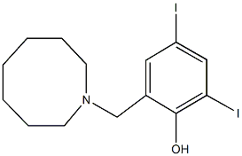 2-(1-azocanylmethyl)-4,6-diiodophenol Struktur