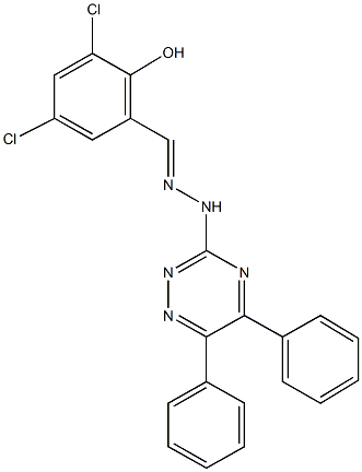 3,5-dichloro-2-hydroxybenzaldehyde (5,6-diphenyl-1,2,4-triazin-3-yl)hydrazone Struktur