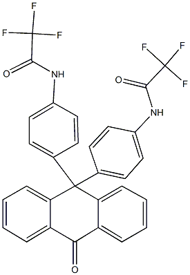 2,2,2-trifluoro-N-[4-(10-oxo-9-{4-[(trifluoroacetyl)amino]phenyl}-9,10-dihydro-9-anthracenyl)phenyl]acetamide Struktur