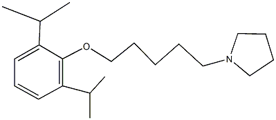 1-[5-(2,6-diisopropylphenoxy)pentyl]pyrrolidine Struktur