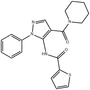 N-[1-phenyl-4-(1-piperidinylcarbonyl)-1H-pyrazol-5-yl]-2-thiophenecarboxamide Struktur