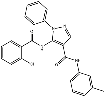 5-[(2-chlorobenzoyl)amino]-N-(3-methylphenyl)-1-phenyl-1H-pyrazole-4-carboxamide Struktur