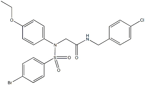 2-{[(4-bromophenyl)sulfonyl]-4-ethoxyanilino}-N-(4-chlorobenzyl)acetamide Struktur