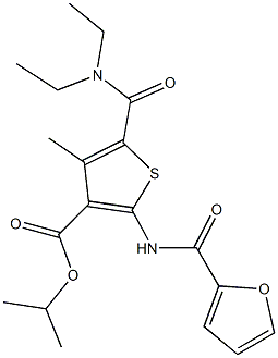 isopropyl 5-[(diethylamino)carbonyl]-2-(2-furoylamino)-4-methyl-3-thiophenecarboxylate Struktur