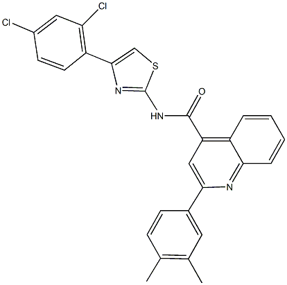 N-[4-(2,4-dichlorophenyl)-1,3-thiazol-2-yl]-2-(3,4-dimethylphenyl)-4-quinolinecarboxamide Struktur