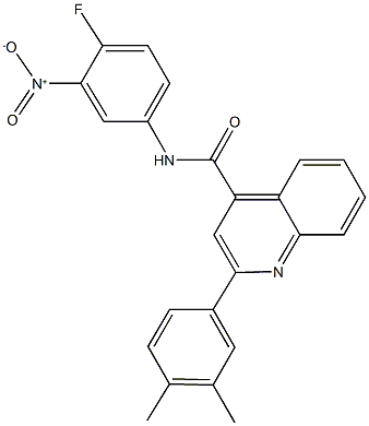 2-(3,4-dimethylphenyl)-N-{4-fluoro-3-nitrophenyl}-4-quinolinecarboxamide Struktur