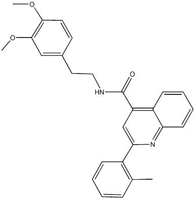 N-[2-(3,4-dimethoxyphenyl)ethyl]-2-(2-methylphenyl)-4-quinolinecarboxamide Struktur