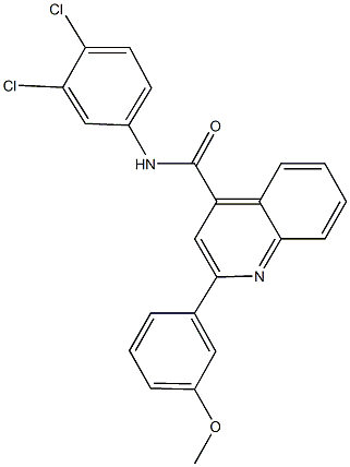 N-(3,4-dichlorophenyl)-2-(3-methoxyphenyl)-4-quinolinecarboxamide Struktur