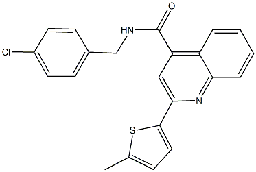 N-(4-chlorobenzyl)-2-(5-methyl-2-thienyl)-4-quinolinecarboxamide Struktur