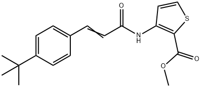 methyl 3-{[3-(4-tert-butylphenyl)acryloyl]amino}-2-thiophenecarboxylate Struktur