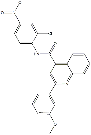 N-{2-chloro-4-nitrophenyl}-2-(3-methoxyphenyl)-4-quinolinecarboxamide Struktur