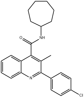 2-(4-chlorophenyl)-N-cycloheptyl-3-methyl-4-quinolinecarboxamide Struktur