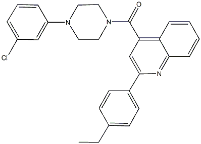 4-{[4-(3-chlorophenyl)-1-piperazinyl]carbonyl}-2-(4-ethylphenyl)quinoline Struktur