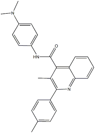 N-[4-(dimethylamino)phenyl]-3-methyl-2-(4-methylphenyl)-4-quinolinecarboxamide Struktur