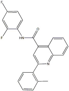 N-(2,4-difluorophenyl)-2-(2-methylphenyl)-4-quinolinecarboxamide Struktur