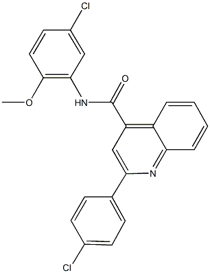 N-(5-chloro-2-methoxyphenyl)-2-(4-chlorophenyl)-4-quinolinecarboxamide Struktur