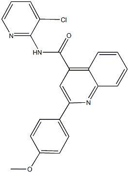 N-(3-chloro-2-pyridinyl)-2-(4-methoxyphenyl)-4-quinolinecarboxamide Struktur