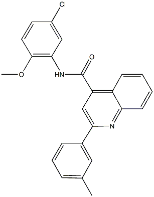 N-(5-chloro-2-methoxyphenyl)-2-(3-methylphenyl)-4-quinolinecarboxamide Struktur