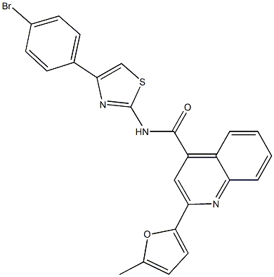 N-[4-(4-bromophenyl)-1,3-thiazol-2-yl]-2-(5-methyl-2-furyl)-4-quinolinecarboxamide Struktur