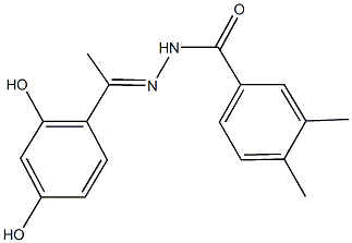 N'-[1-(2,4-dihydroxyphenyl)ethylidene]-3,4-dimethylbenzohydrazide Struktur