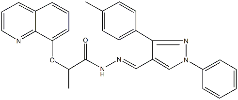 N'-{[3-(4-methylphenyl)-1-phenyl-1H-pyrazol-4-yl]methylene}-2-(8-quinolinyloxy)propanohydrazide Struktur