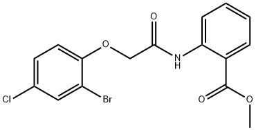 methyl 2-{[(2-bromo-4-chlorophenoxy)acetyl]amino}benzoate Struktur