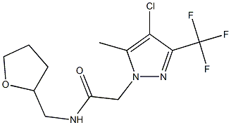 2-[4-chloro-5-methyl-3-(trifluoromethyl)-1H-pyrazol-1-yl]-N-(tetrahydro-2-furanylmethyl)acetamide Struktur