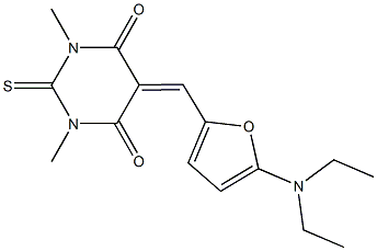 5-{[5-(diethylamino)-2-furyl]methylene}-1,3-dimethyl-2-thioxodihydro-4,6(1H,5H)-pyrimidinedione Struktur