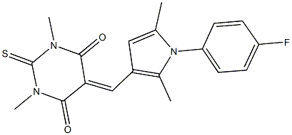 5-{[1-(4-fluorophenyl)-2,5-dimethyl-1H-pyrrol-3-yl]methylene}-1,3-dimethyl-2-thioxodihydro-4,6(1H,5H)-pyrimidinedione Struktur