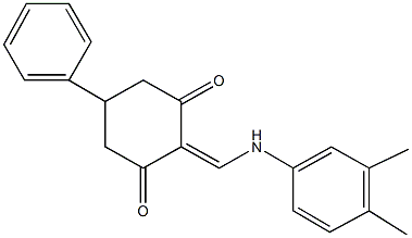 2-[(3,4-dimethylanilino)methylene]-5-phenylcyclohexane-1,3-dione Struktur