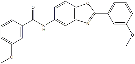 3-methoxy-N-[2-(3-methoxyphenyl)-1,3-benzoxazol-5-yl]benzamide Struktur