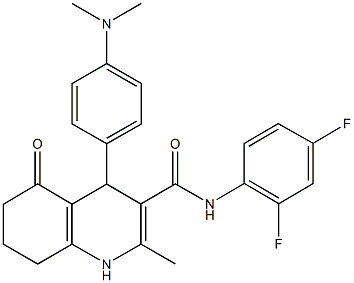 N-(2,4-difluorophenyl)-4-[4-(dimethylamino)phenyl]-2-methyl-5-oxo-1,4,5,6,7,8-hexahydro-3-quinolinecarboxamide Struktur