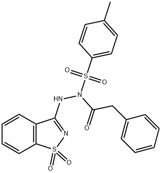 N'-(1,1-dioxido-1,2-benzisothiazol-3-yl)-4-methyl-N-(phenylacetyl)benzenesulfonohydrazide Struktur